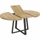 Table ronde extensible DUNA - 4 a 6 personnes - Décor chene - L110 x P110/152 x H77 cm