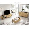 Ensemble salon NESS : Meuble TV 155cm + Buffet 3 portes + Table basse relevable - Chene Artisan