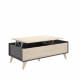 Ensemble salon NESS : Meuble TV + Table basse relevable - Mélaminé - Décor chene et anthracite