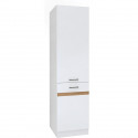 JUNONA Colonne de cuisine 2 Portes ouverture droite - L 50 x H 196 x P 46 cm - Blanc brillant