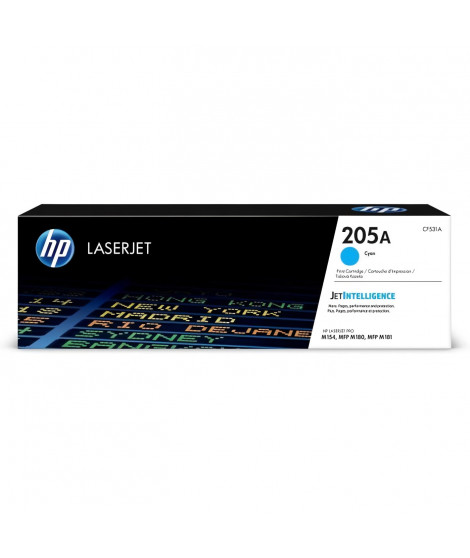 HP 205A Cartouche de toner cyan LaserJet authentique (CF531A) pour HP Color LaserJet Pro M154/M180/M181