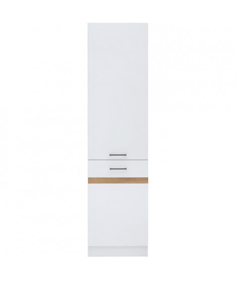 JUNONA Colonne de cuisine 2 Portes ouverture gauche - L 50 x H 196 x P 46 cm - Blanc brillant