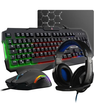 THE G-LAB COMBO ARGON E Gaming Clavier FR Rétroéclairé Performance + Souris Revetement Soft-Touch + Casque KORP 150 + Tapis