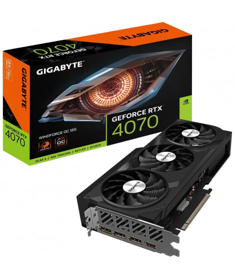 GIGABYTE - GeForce - Carte Graphique - RTX 4070 WINDFORCE OC - 12G