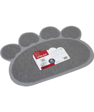 MPETS Tapis sortie maison de toilette Paw - Pour chat - 60x45cm - Gris