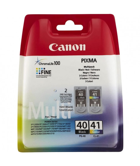 CANON Pack de 2 cartouches d'encre PG-40 / CL-41 Noir + Couleur