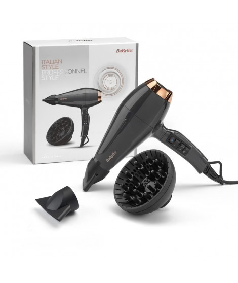 Seche-cheveux Babyliss P1315E - Moteur professionnel AC - Diffuseur et 2 concentrateurs inclus - 2200W