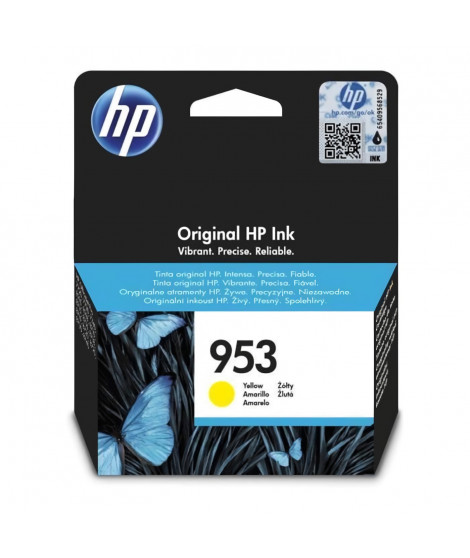 HP 953 Cartouche d'encre jaune authentique (F6U14AE) pour HP OfficeJet Pro 8710/8715/8720