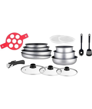 Batterie de cuisine Arthur Martin AM3950 16 pieces - Aluminium - Poignée amovible - Tous feux dont induction