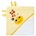 Cape de bain BABYCALIN GIRAFE - Des la naissance - Velours/Coton - 75 x 75 cm - Jaune