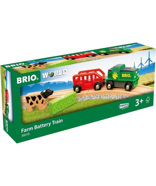 Train de la Ferme a Pile - circuit de train en bois - a partir de 3 ans - 36018 - BRIO World