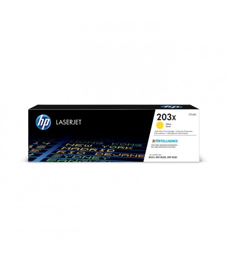 HP 203X Cartouche de toner jaune LaserJet grande capacité authentique (CF542X) pour HP Color LaserJet Pro M254/M280/M281