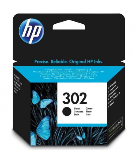 HP 302 Cartouche d'encre noire authentique (F6U66AE) pour HP DeskJet 2130/3630 et HP OfficeJet 3830