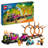 LEGO City Stuntz 60357 Le Défi de Cascade : les Cercles de Feu, Jouet Moto avec Camion