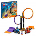 LEGO City Stuntz 60360 Le Défi de Cascade : les Cercles Rotatifs, Jouet Moto pour 1 ou 2 Joueurs