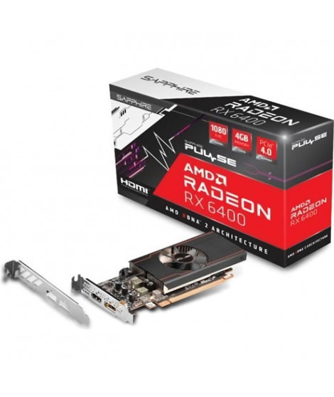 Carte Graphique - SAPPHIRE - Radeon RX 6400 PULSE GAMING - 4 Go - GDDR6 (11315-01-20G)