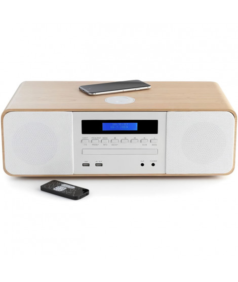 Micro chaîne hi-fi CD/MP3/USB - Bluetooth - 50W - Tuner numérique FM - Egaliseur - Blanc - THOMSON MIC201IBT