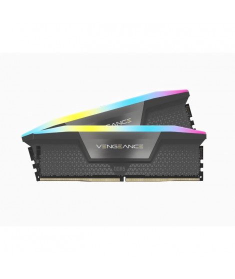 Mémoire RAM - CORSAIR - Vengeance RGB DDR5 - 32GB 2x16GB DIMM - 5200 MHz - 1,25V - Gris (CMH32GX5M2B5200Z40K)