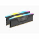 Mémoire RAM - CORSAIR - Vengeance RGB DDR5 - 32GB 2x16GB DIMM - 5200 MHz - 1,25V - Gris (CMH32GX5M2B5200Z40K)