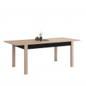 Table a manger extensible - Décor chene Brooklyn et noir -  HELMA PARISOT L 157/207x H 77,3 x l 90 cm