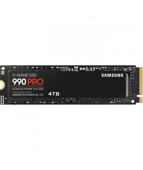 SAMSUNG - 990 PRO - Disque SSD Interne - 4 To - PCIe 4.0 - NVMe 2.0 - M2 2280 - Jusqu'a 7450 Mo/s (MZ-V9P4T0BW)