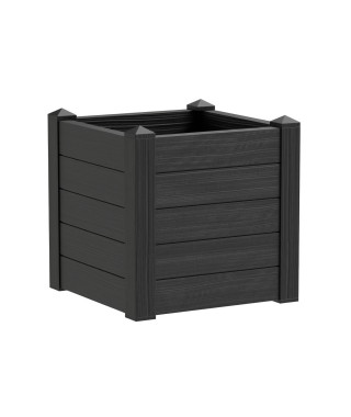 Jardiniere TERAPLAST Trama001 42x40cm - Réserve d'eau et pieds réglables - Gris cendre