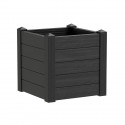 Jardiniere TERAPLAST Trama001 42x40cm - Réserve d'eau et pieds réglables - Gris cendre