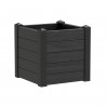 Jardiniere TERAPLAST Trama001 42x40cm - Réserve d'eau et pieds réglables - Gris cendre