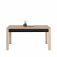 Table a manger extensible - Décor chene Brooklyn et noir -  HELMA PARISOT L 157/207x H 77,3 x l 90 cm