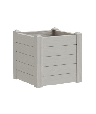TERAPLAST Jardiniere Trama001 42x40cm - Réserve d'eau et pieds réglables - Blanc cassé