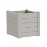 TERAPLAST Jardiniere Trama001 42x40cm - Réserve d'eau et pieds réglables - Blanc cassé