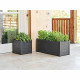 Jardiniere TERAPLAST Trama001 42x40cm - Réserve d'eau et pieds réglables - Gris cendre