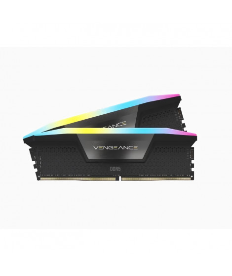 Mémoire RAM - CORSAIR - Vengeance RGB DDR5 - 32GB 2x16GB DIMM - 6000 MHz - 1,35V - Gris (CMH32GX5M2D6000Z36K)