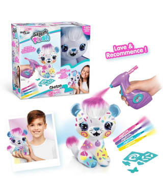 Peluche Airbrush Chat a personnaliser - Canal Toys - OFG 248 - Multicolore - Activité créative pour enfants