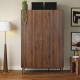 Armoire 2 portes LODGE en bois et métal - Décor Noyer - L126 x P50 x H190