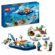 LEGO City 60377 Le Bateau d'Exploration Sous-Marine, Jouet avec Figurines Animaux Marins