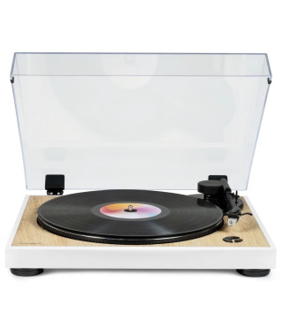 THOMSON TT301 - Platine vinyle design 33 et 45 tours - Tete de lecture Audio-Technica AT3600L - Bois et blanc