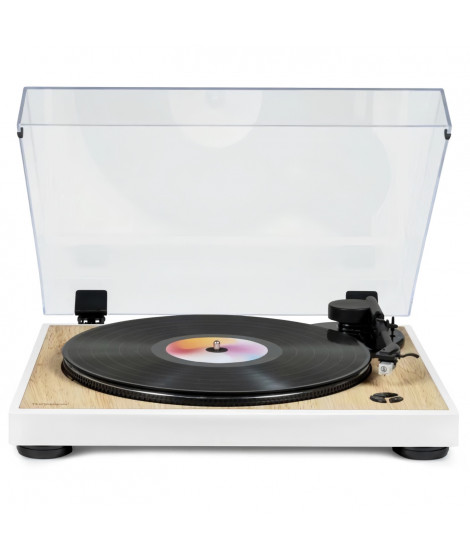 THOMSON TT301 - Platine vinyle design 33 et 45 tours - Tete de lecture Audio-Technica AT3600L - Bois et blanc