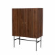 Buffet haut 2 portes 1 tiroir - Bois et métal - LODGE - L 90 x P 39,5 x H 130