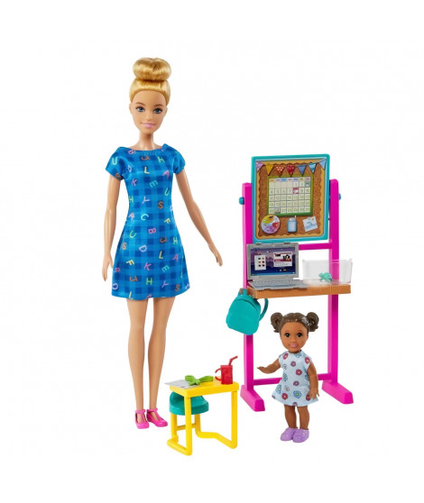 Barbie - Coffret Maîtresse d'école - Poupée Mannequin - 3 ans et + - BARBIE - HCN19 - POUPEE MANNEQUIN BARBIE