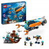 LEGO City 60379 Le Sous-Marin d'Exploration en Eaux Profondes, Jouet avec Plongeur, et Requin