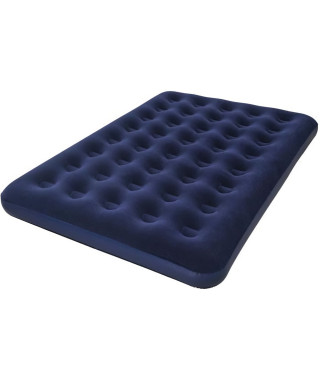 BESTWAY Matelas gonflable floqué Horizon Double + Pompe électrique Sidewinder + Sac  2 places  Bleu