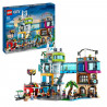 LEGO City 60380 Le Centre-Ville, Jouet de Maquettes avec Salon de Coiffure, Vétérinaire, et Hôtel