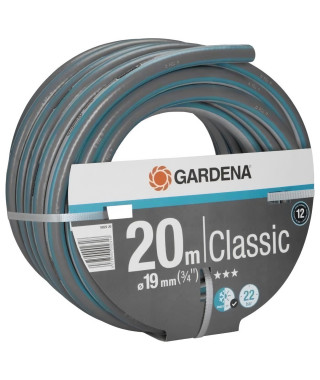 GARDENA Tuyau d'arrosage Classic  Longueur 20m  Ø19mm  Haute résistance pression 22 bar maximum  Garantie 12 ans (18022-20)