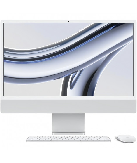 Apple - 24 - iMac Retina 4,5K (2023) - Puce Apple M3 - RAM 8Go - Stockage 256Go - GPU 8 coeurs - Argent