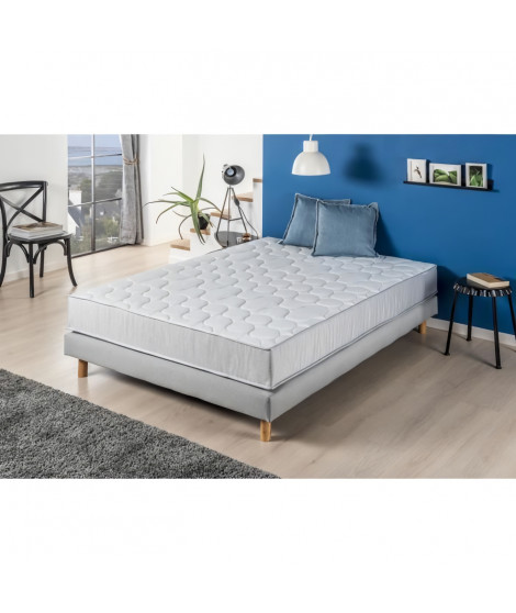 DEKO DREAM Ensemble Matelas + sommier SPRINGMAX 140x200cm - Ressorts - 5 zones - 19cm - Ferme