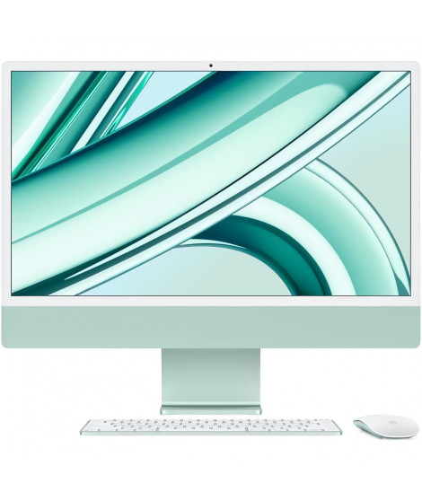 Apple - 24 - iMac Retina 4,5K (2023) - Puce Apple M3 - RAM 8Go - Stockage 256Go - GPU 8 coeurs - Vert