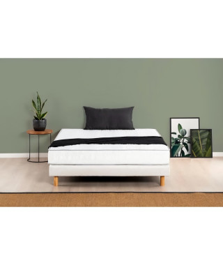 DEKO DREAM Ensemble MAINE Matelas + sommier 140x200cm - Mousse - 5 zones - Ferme