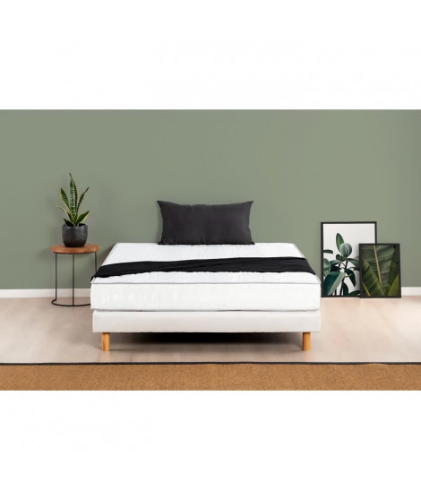 DEKO DREAM Ensemble MAINE Matelas + sommier 140x200cm - Mousse - 5 zones - Ferme