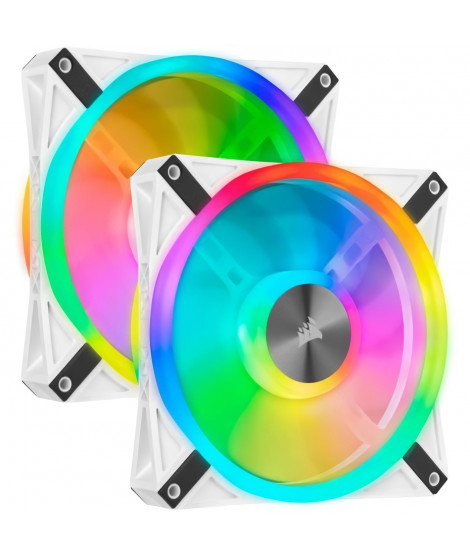 CORSAIR QL140 RGB Blanc, 140mm RGB LED Fan, Dual Pack + Lighting Node CORE (CO-9050106-WW)